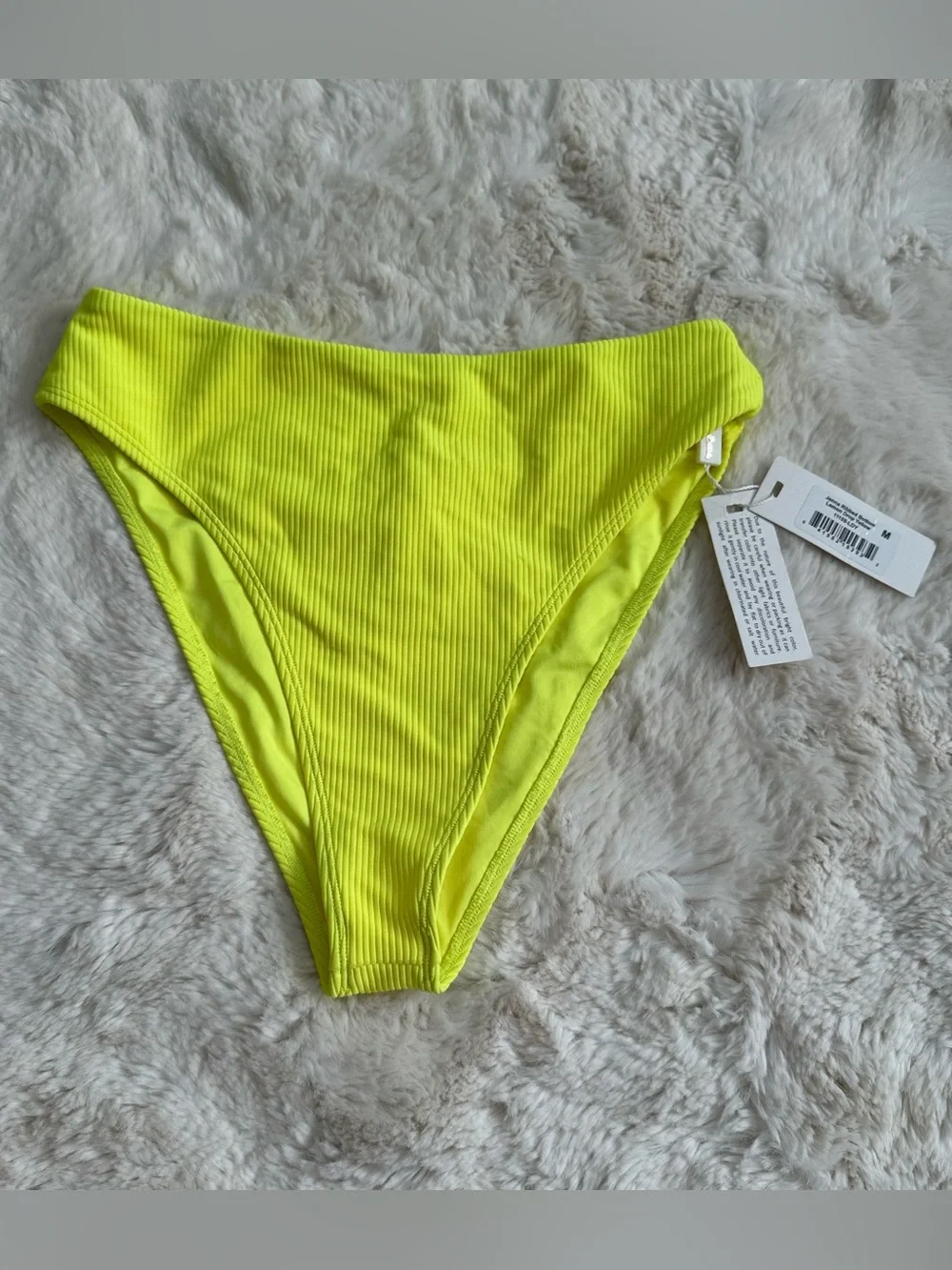 NWT Frankie's Bikinis Bright Neon Yellow High-Cut Jenna Bikini Bottoms